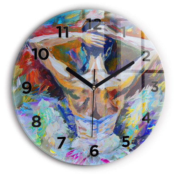 Round glass clock Painted Ballerina