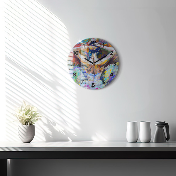 Round glass clock Painted Ballerina