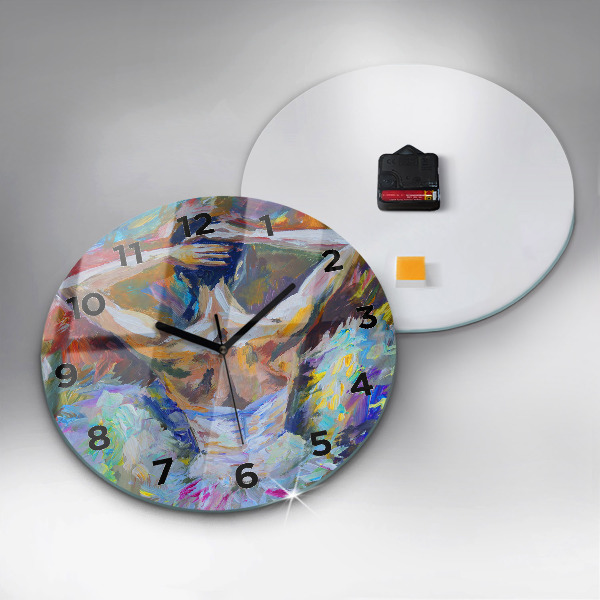 Round glass clock Painted Ballerina