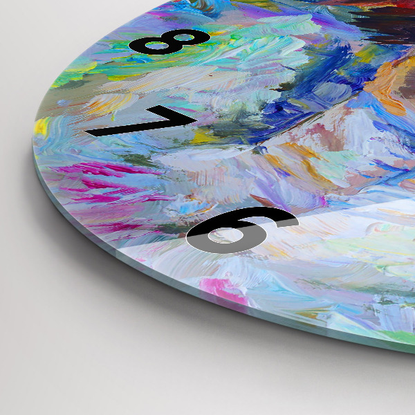 Round glass clock Painted Ballerina