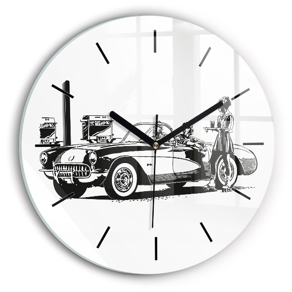 Round glass clock Retro Illustration