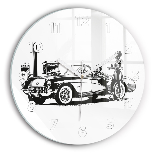 Round glass clock Retro Illustration
