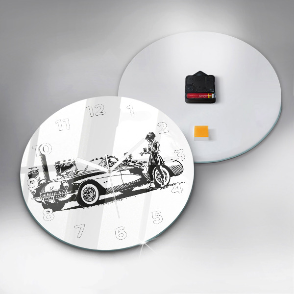 Round glass clock Retro Illustration