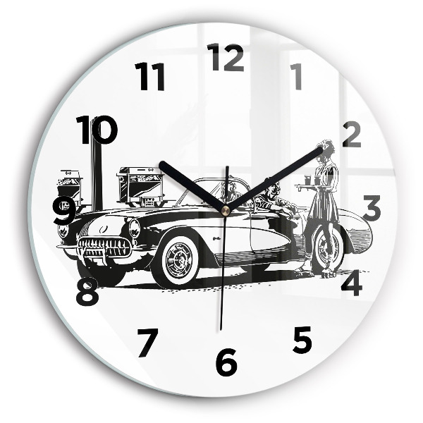 Round glass clock Retro Illustration