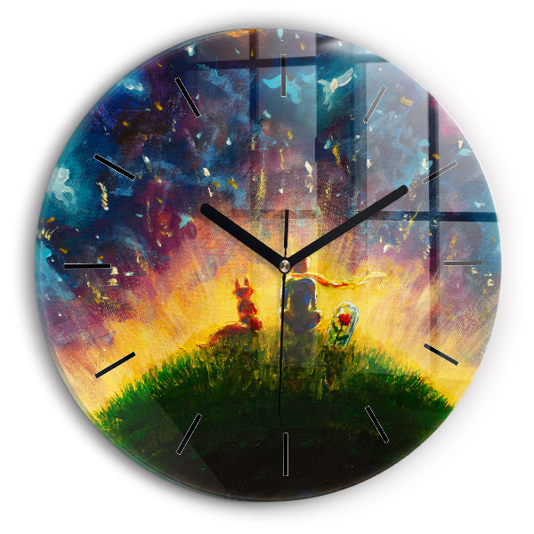 Round glass clock Abstraction The Little Prince