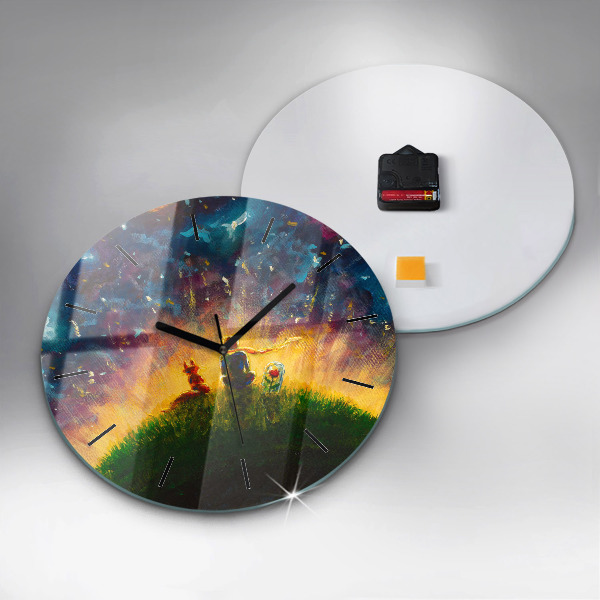 Round glass clock Abstraction The Little Prince