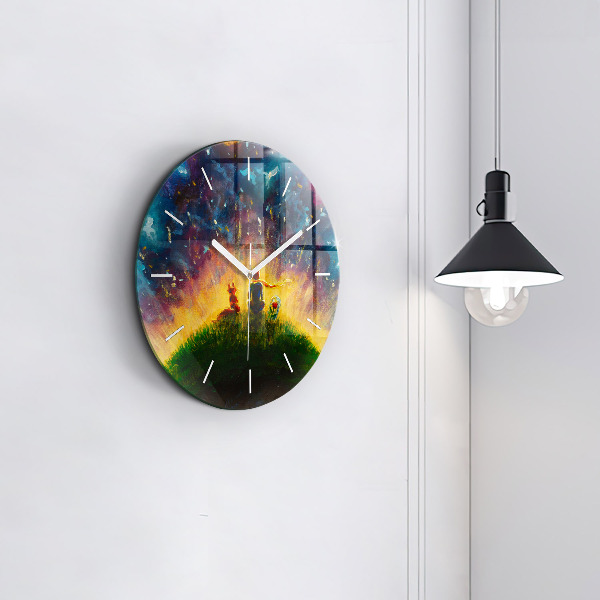 Round glass clock Abstraction The Little Prince