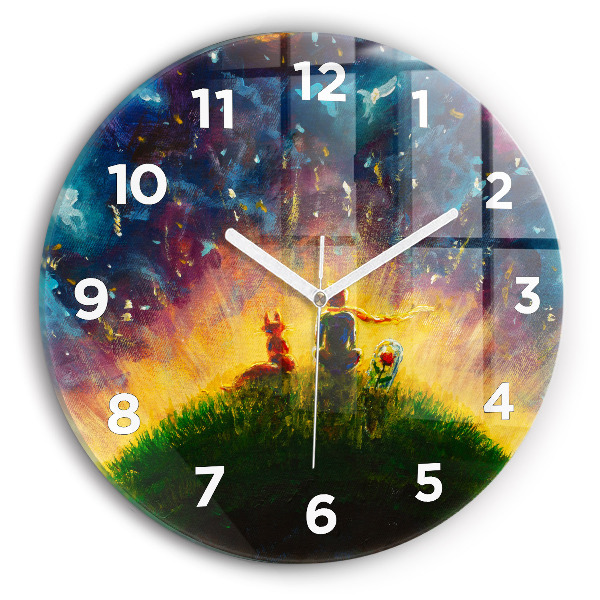 Round glass clock Abstraction The Little Prince