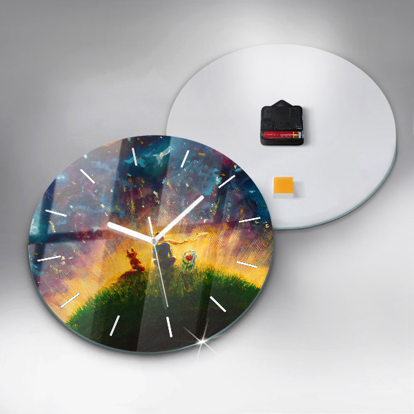 Round glass clock Abstraction The Little Prince