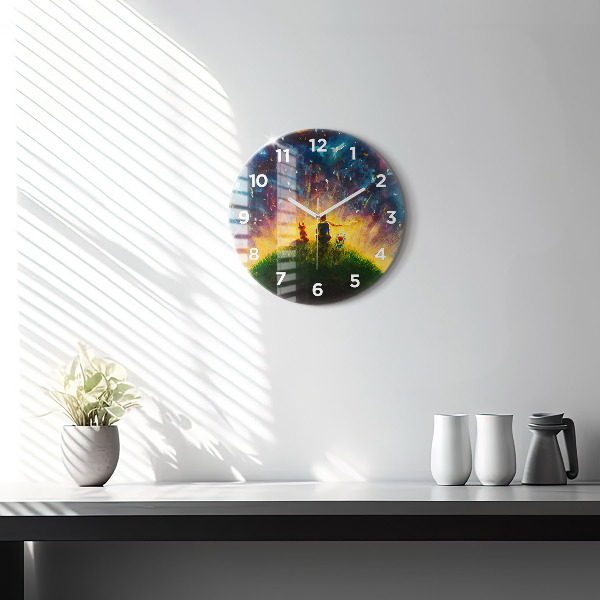 Round glass clock Abstraction The Little Prince