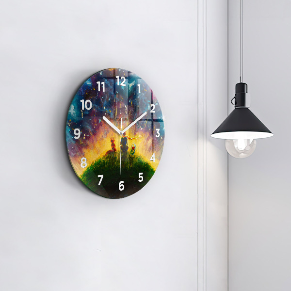 Round glass clock Abstraction The Little Prince