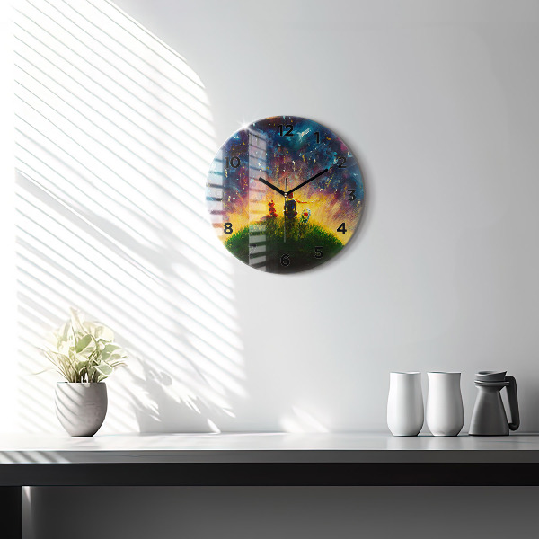 Round glass clock Abstraction The Little Prince