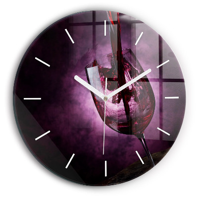 Round glass clock Wine glass