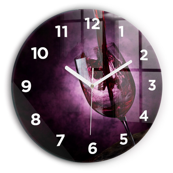 Round glass clock Wine glass
