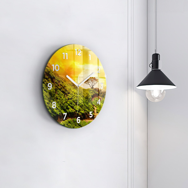 Round glass clock Tea Hill