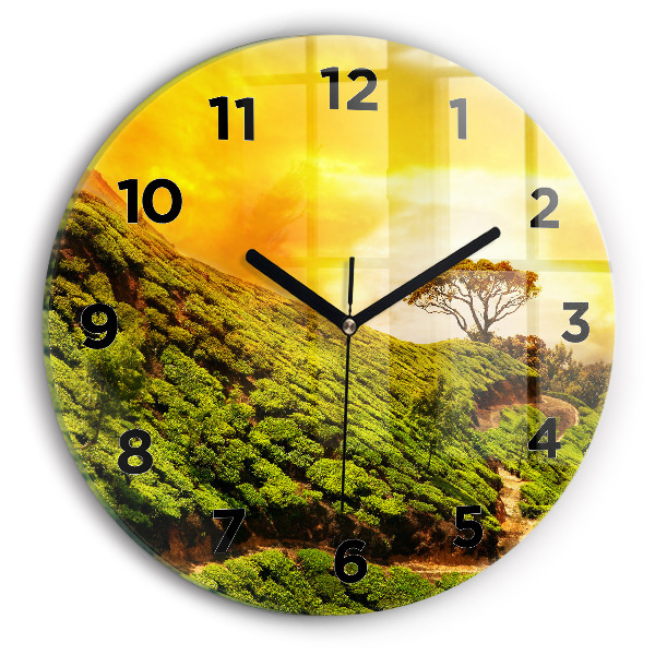 Round glass clock Tea Hill