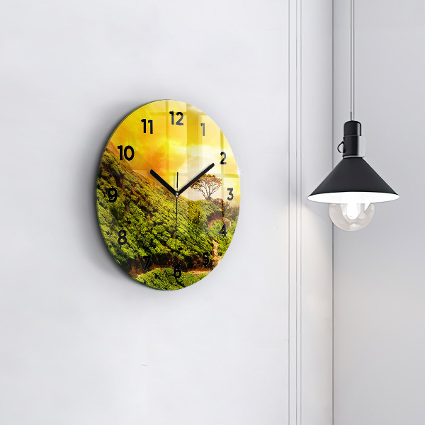 Round glass clock Tea Hill