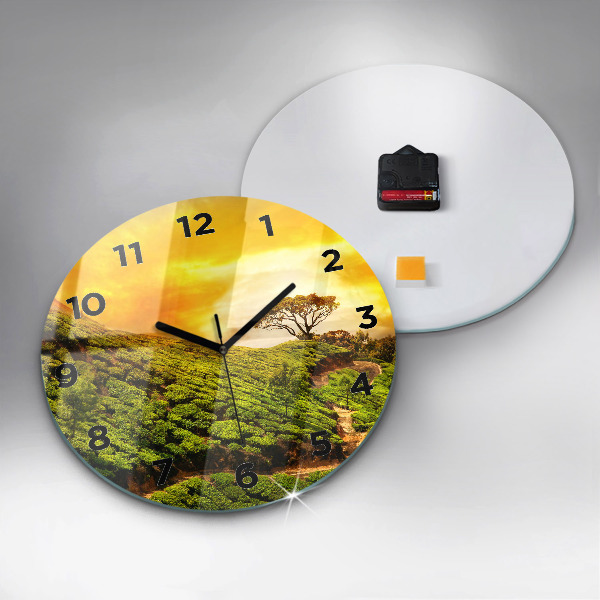Round glass clock Tea Hill