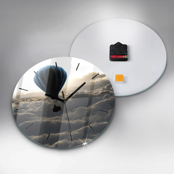 Round glass clock Balloon in the sky