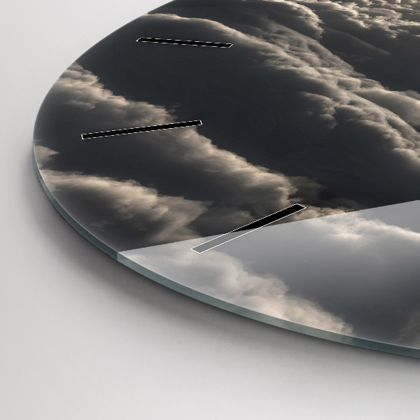 Round glass clock Balloon in the sky