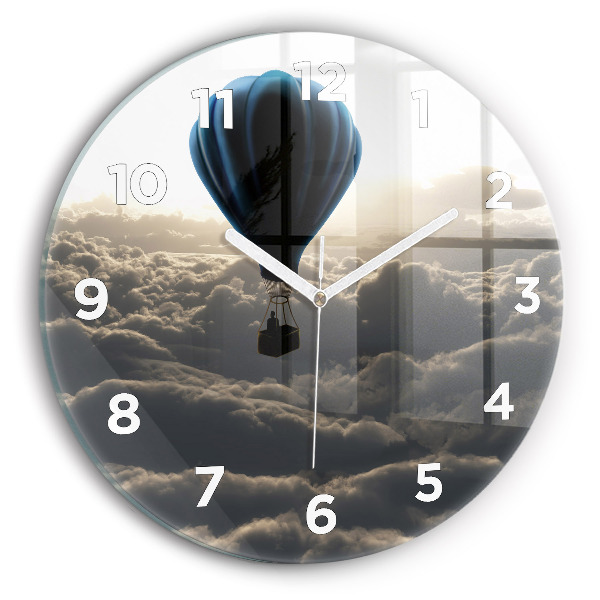 Round glass clock Balloon in the sky