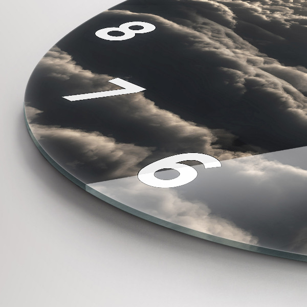 Round glass clock Balloon in the sky