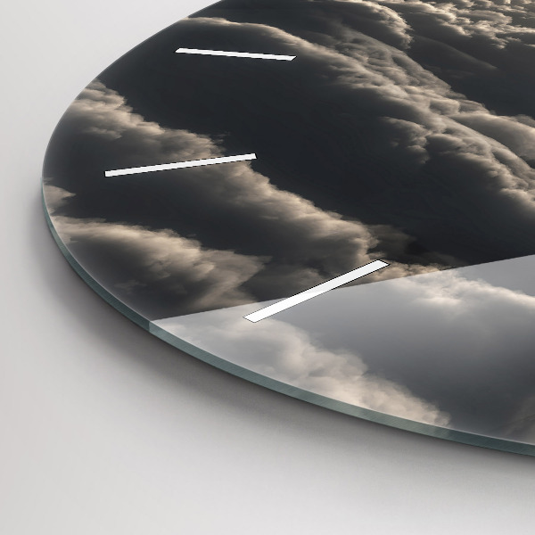 Round glass clock Balloon in the sky