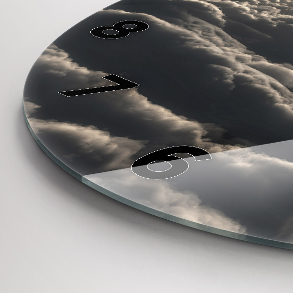 Round glass clock Balloon in the sky