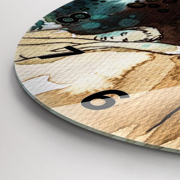 Round glass clock Abstraction Woman