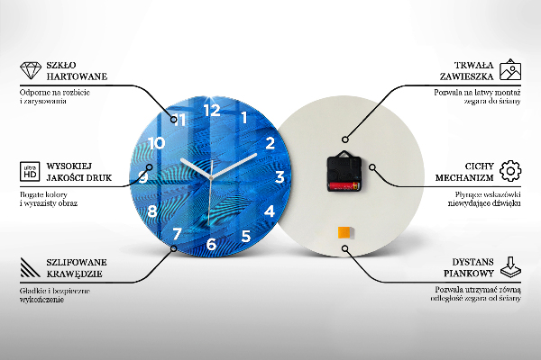 Round glass clock Microphone and Headphones