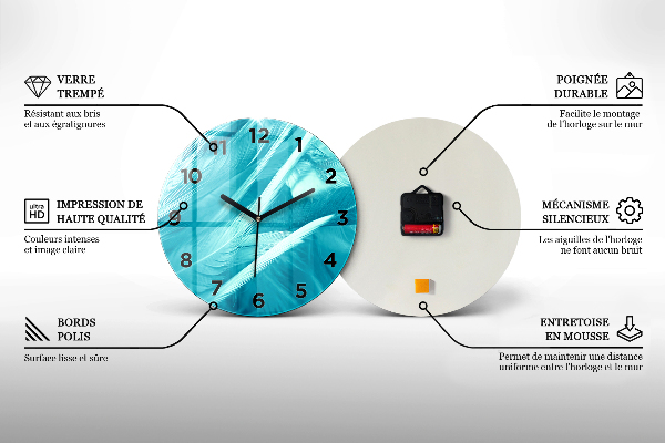 Round glass clock Microphone and Headphones