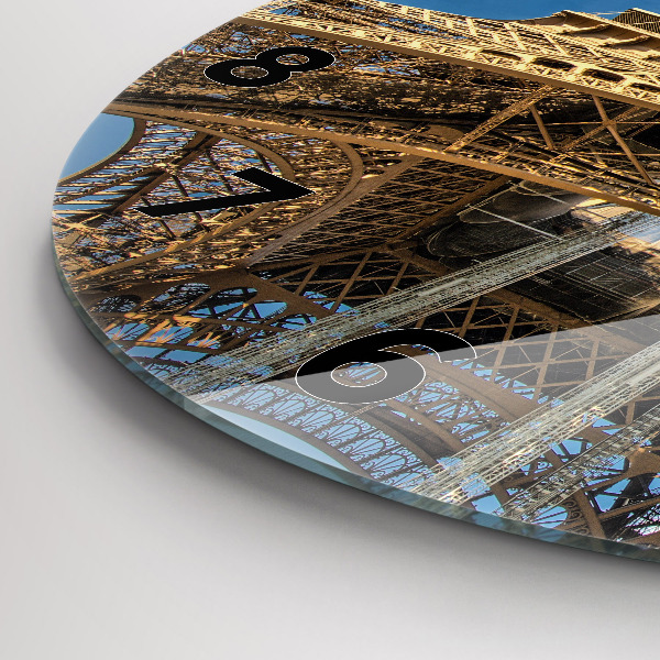 Round glass clock France Eiffel Tower