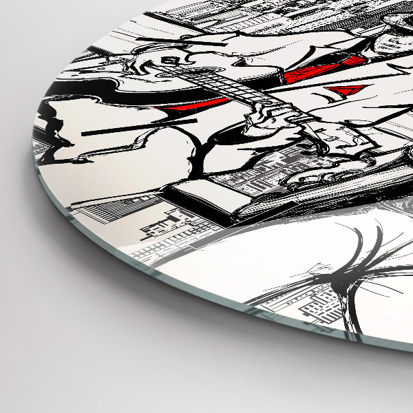 Round glass clock Jazz in New York