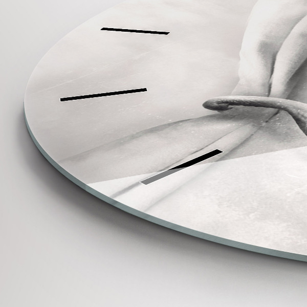Round glass clock Elephant