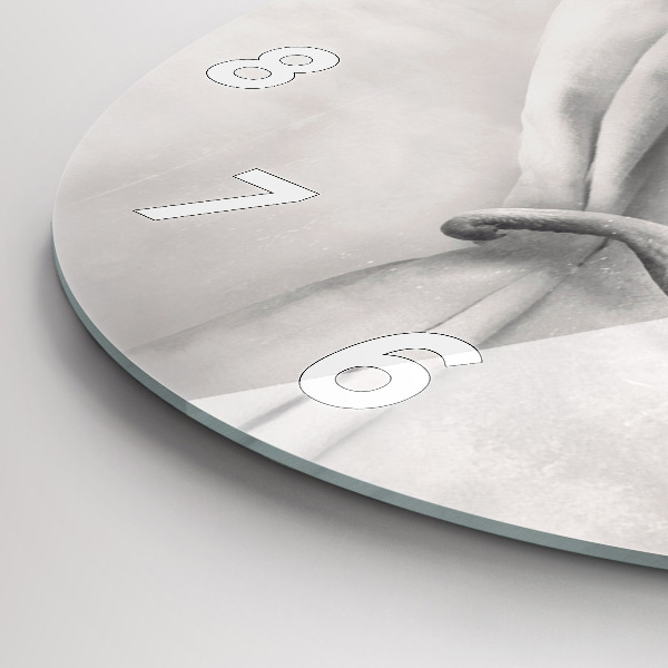 Round glass clock Elephant