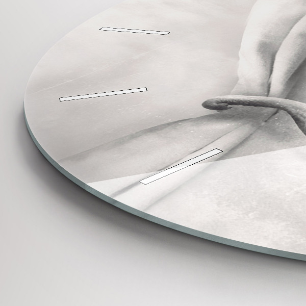 Round glass clock Elephant