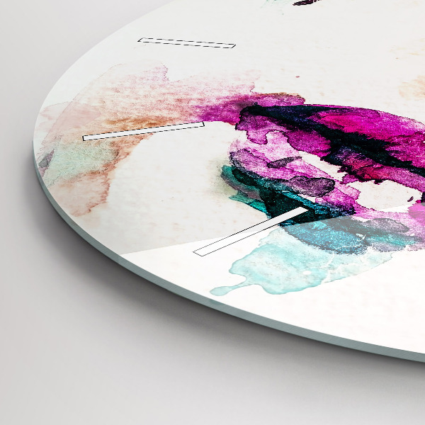 Round glass clock Abstract woman face