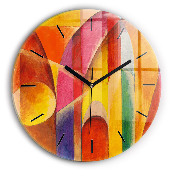 Round glass clock Art Decoration Abstraction