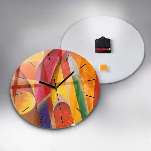 Round glass clock Art Decoration Abstraction
