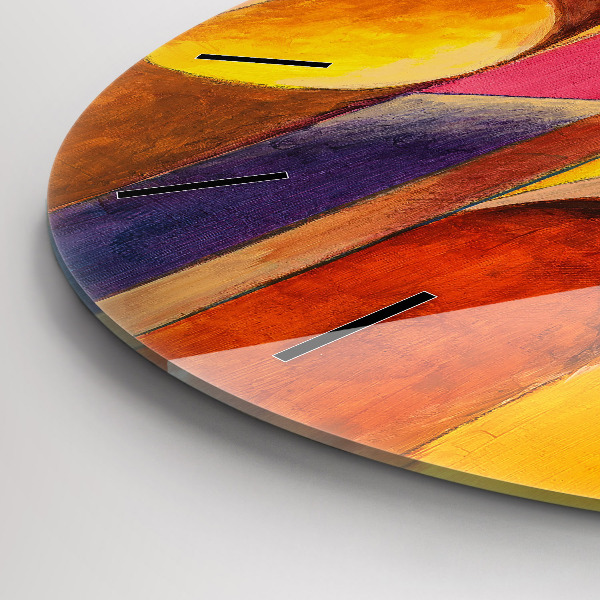 Round glass clock Art Decoration Abstraction