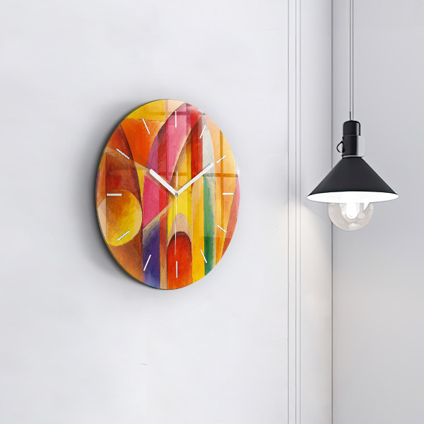 Round glass clock Art Decoration Abstraction
