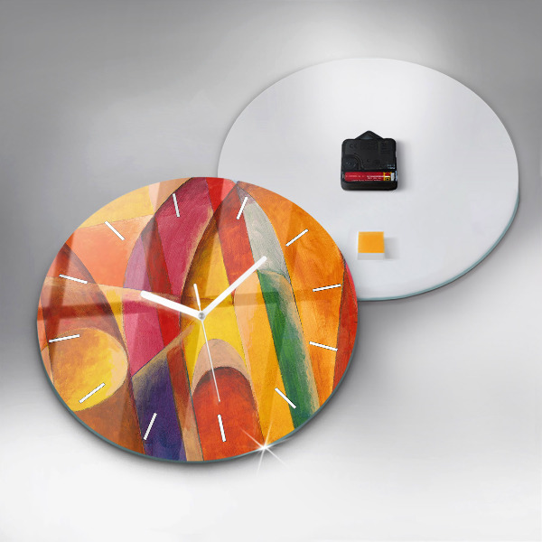 Round glass clock Art Decoration Abstraction