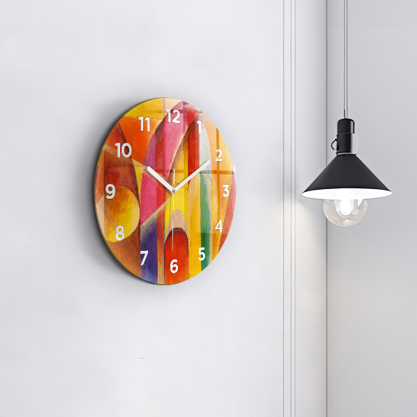Round glass clock Art Decoration Abstraction