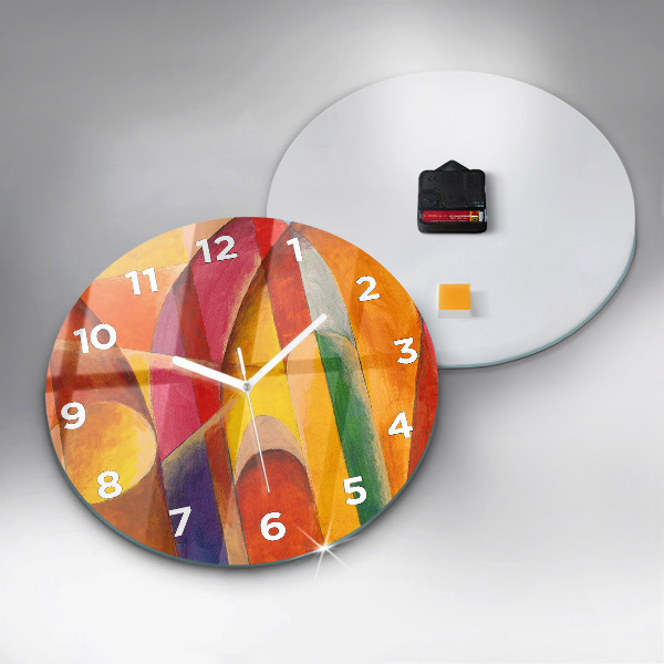 Round glass clock Art Decoration Abstraction