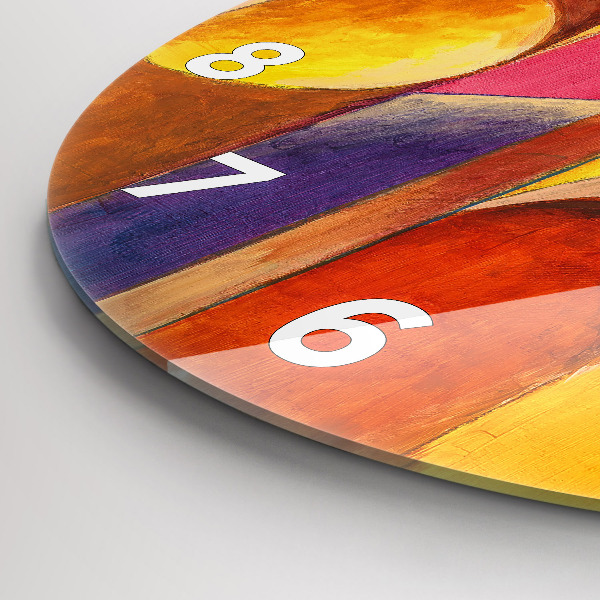 Round glass clock Art Decoration Abstraction