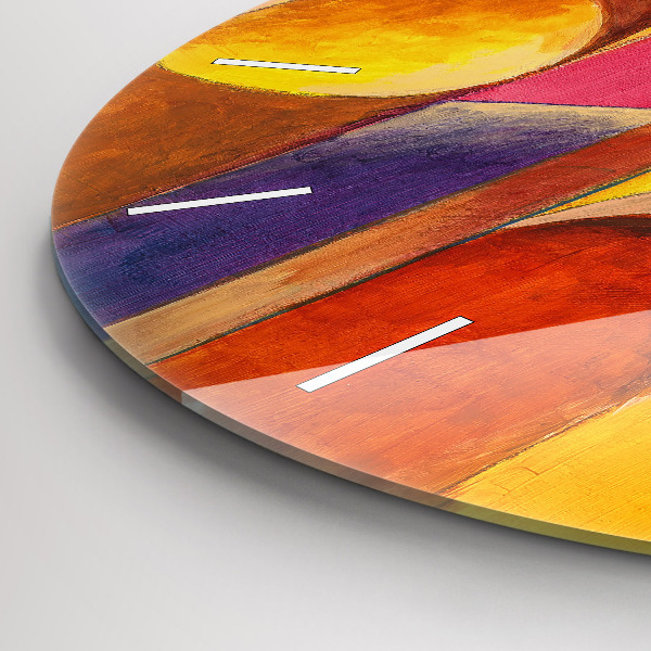 Round glass clock Art Decoration Abstraction