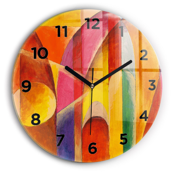 Round glass clock Art Decoration Abstraction