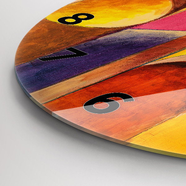 Round glass clock Art Decoration Abstraction