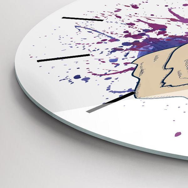 Round glass clock Deer vector illustration