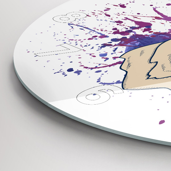 Round glass clock Deer vector illustration